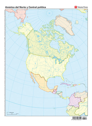 Mapa Mudo America Norte Politico Color Vic (libro Original)