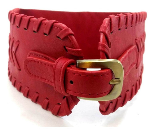 Imagen 1 de 9 de Cinturon Ancho Faja Corset Elastizado Cuero Ecologico Trendy