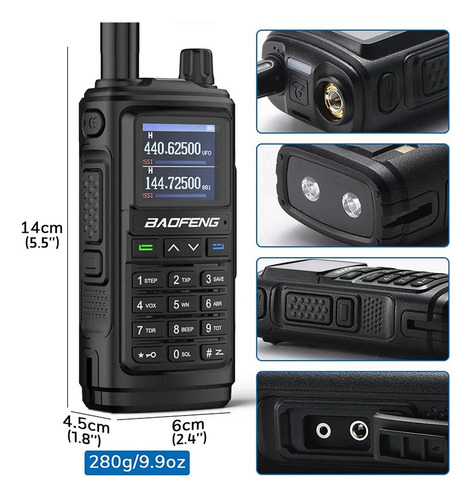 2 Radio Walkie Talkie Baofeng Uv17 Uhf/vhf 1000 Canale Negro Bandas de frecuencia 20.5KHz | 12.5KHz