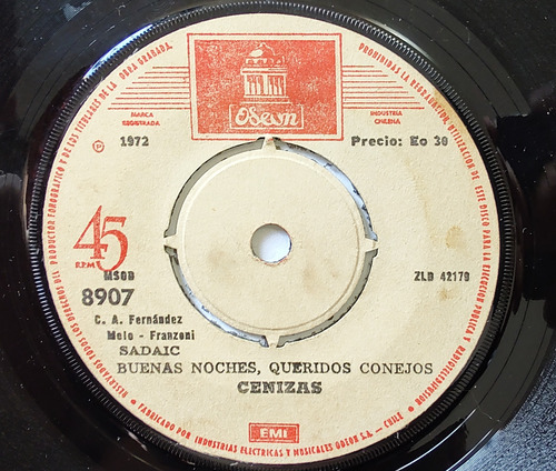 Vinilo Single De  Cenizas -- Buenas Noches Queridos ( I125