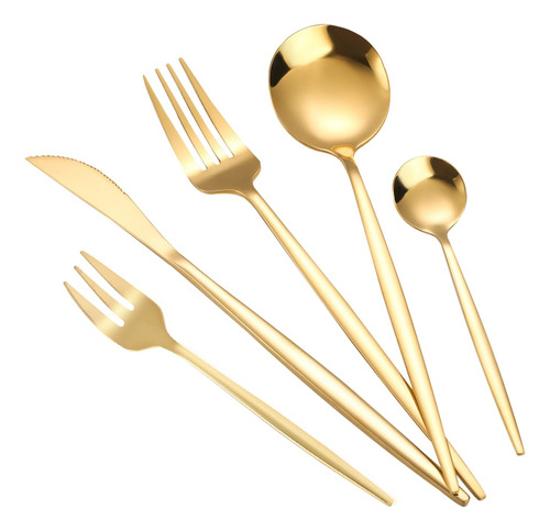 Juego De Cubiertos Dorados De 90 Piezas 18 Cubiertos Dorados