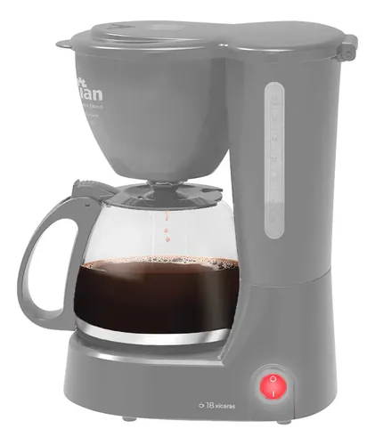 Cafeteira Elétrica De Vidro Café 18 Xicaras 600ml 650w Kian Cinza...