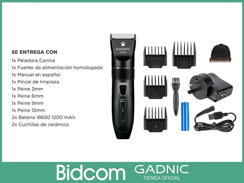 Imagen 8 de 10 de Peladora Para Perros Canina Cortadora Pelo Gadnic S300 + Kit