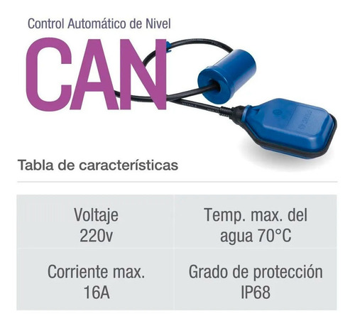Imagen 4 de 10 de Control Automático De Nivel Flotante Pluvius Can Tanque