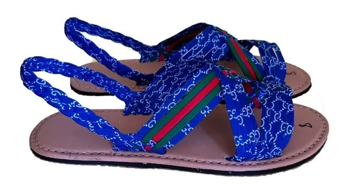 Huarache Calentano Artesanal Tejido Gucci Azul Env o gratis