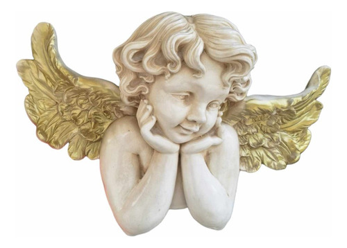 Figura Angel Hermoso Busto Grande Para Pared Decorativo 60cm