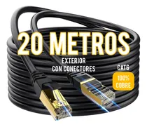 Comprar Cable Utp Cat6 20 Metros Exterior 100% Cobre Con Conectores