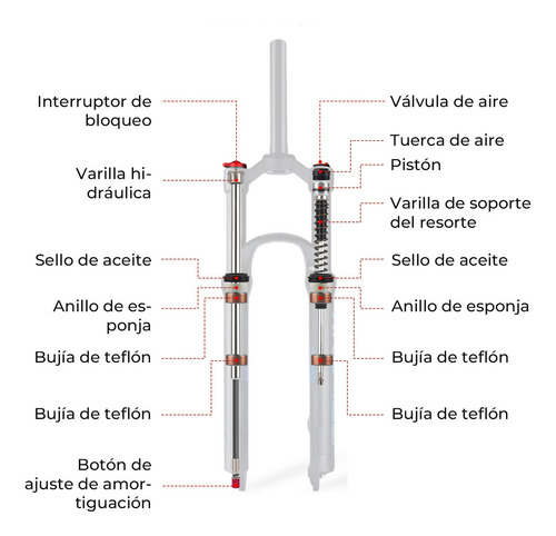 Horquilla De Suspensión Frontal Bolany Para Bicicleta