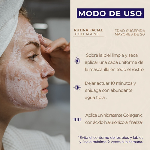 Imagen 6 de 7 de Mascarilla Facial 60ml Acido Hialuronico Arcillas Hidratante