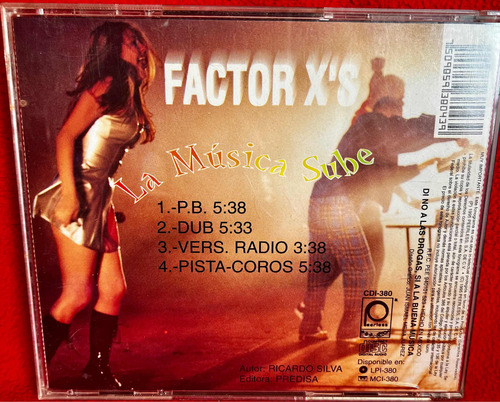 Cd Original Factor Xs / La Musica Sube 1995 1a Ed. Peerless