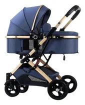 Comprar Carriola De Paseo Con Portabebe Reclinable Carriola Bebe Color Azul Chasis Negro