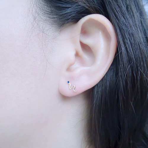 Amor Eterno - Broqueles Serpiente Vibora / Aretes / Oro 10k