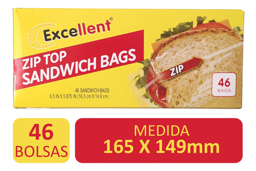 Bolsas Ziploc Sándwich Comidas Frutas Snacks Bolsa Herméti