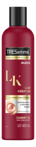 Shampoo TRESemmé Liso keratina en botella de 400mL por 1 unidad