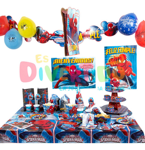 Imagen 1 de 6 de Combo 10 Spiderman Cotillón Otero Fiestas Cumpleaños Premium