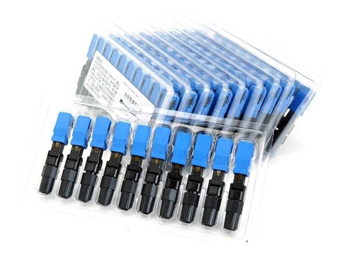 50 Pcs Conector Rápido Fibra Óptica Ftth Sc Upc Single-mode