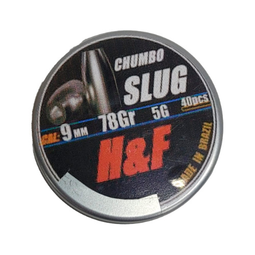 Chumbinho Slug 9mm 5g Ponta Oca 40un