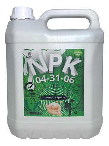 Adubo E Fertilizante Liquido Npk 06-12-36 5l Concentrado