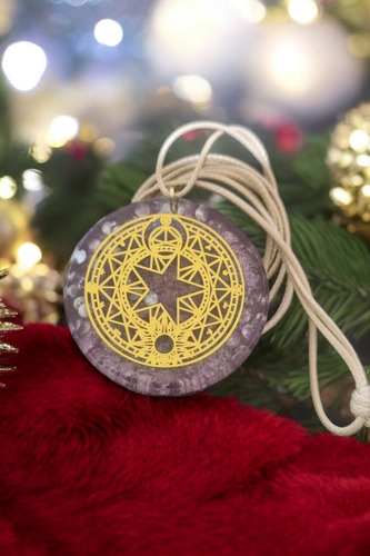Colar Mini Orgonite Amuleto Talismã Mandala Da Fortuna