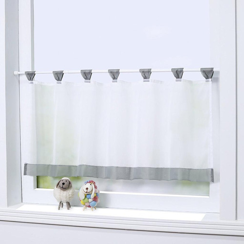 2 Cortinas De Media Para Ventana, Cenefa De Puerta, Borde .