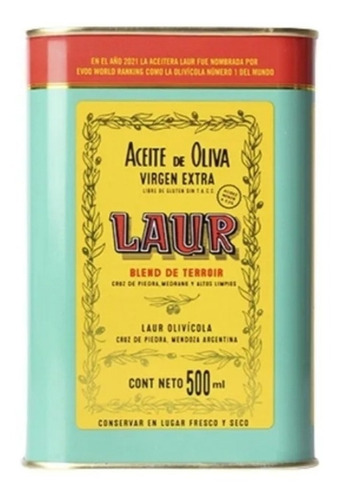 Aceite De Oliva Extra Virgen Blend Laur Lata 500cc