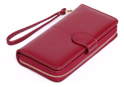 Cartera Para Mujer Gran Capacidad,billetera Con Bloqueo Rfid Terracota