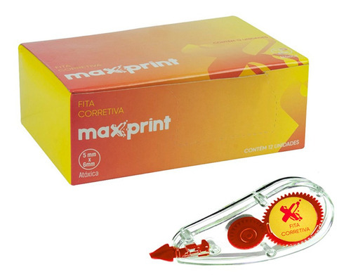 Fita Branquinho Corretivo Maxprint 5mm X 6m Caixa Com 12 Und