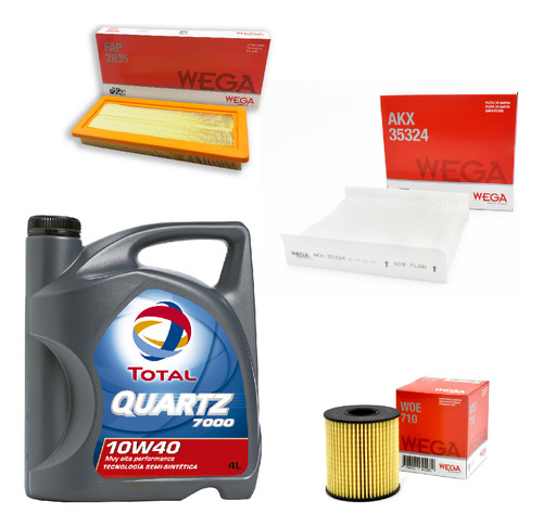 Kit 3 Filtros + 4l Aceite Total 10w40 Fiat Qubo Wega