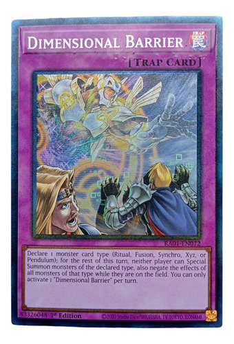 Yugioh Tcg Dimensional Barrier Collector's Rare Konami