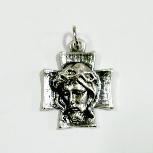 10 Medallas Rostro De Jesús Con Espinas Forma Cruz- Italiana