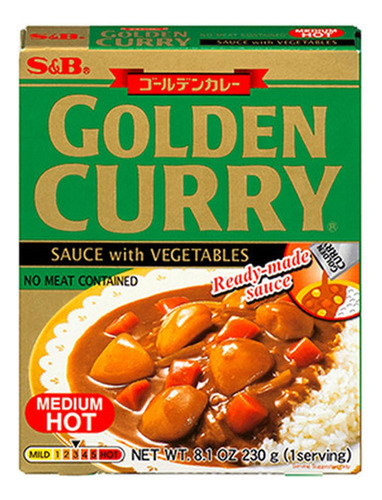 Curry Con Verduras Instantáneo Medio Picante, S&b Golden 230