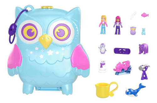 Set De Polly Pocket Compacto De Búho De Pijama Nevado