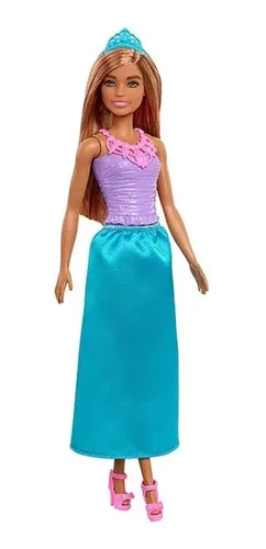 Barbie Princesa Morena Dreamtopia Vestido Azul Mattel
