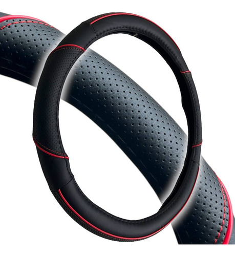 Funda Cubre Volante Camión Universal 41cm A 43cm Negro Rojo
