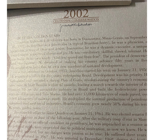 Moeda De Ouro - Centenário De Juscelino Kubitschek - 2002 (Usado)