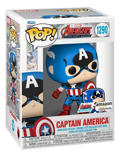 Funko Pop! Marvel Capitan America Con Pin N°1290 Original