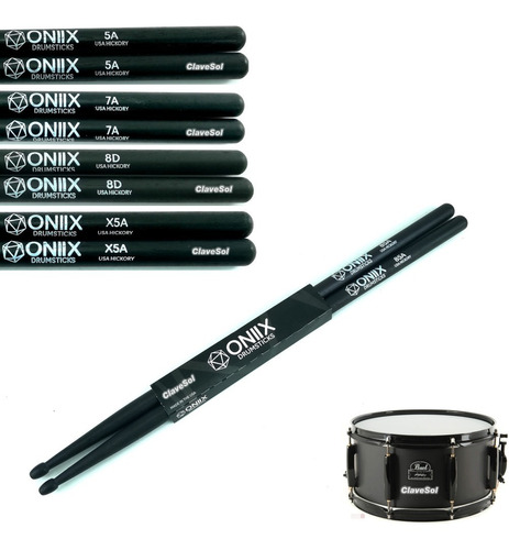 Baquetas Para Bateria Oniix By Vic Firth Medidas 5a 7a 8d Gh Color 85a