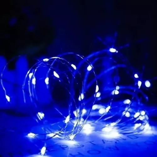 Guirnalda 30 Luces Led Alambre A Pilas Multicolor 3m Navidad Luces Azul