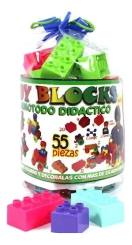 Bloques Armatodo 55 - 55 Piezas Múltiples Con Adhesivos