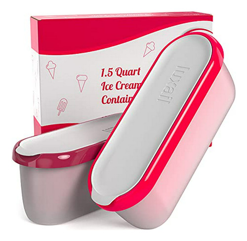 Recipientes Para Helado Casero, 1.5 Cuartos, Rojo