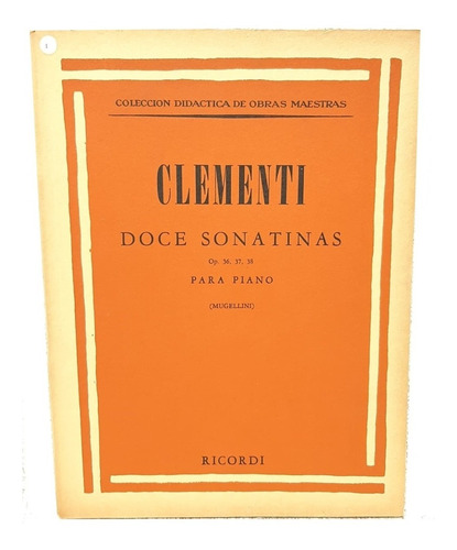 Livro Clementi Doces Sonatinas Para Piano Op 36, 37, 38