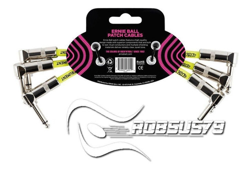 Imagem 3 de 4 de Kit 3 Cabos Para Pedais 15,24cm P90 Ernie Ball