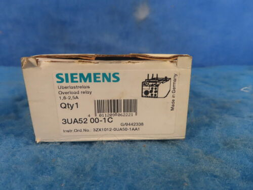 Siemens 3ua52 00-1c Thermal Overload Relay 1.6-2.5a 1yea Ccm