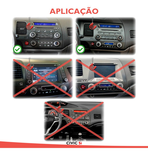 Imagem 8 de 9 de Moldura De Painel 2 Din Multimidia Dvd Mp5 Honda New Civic 2006 2007 2008 2009 2010 2011 Graf