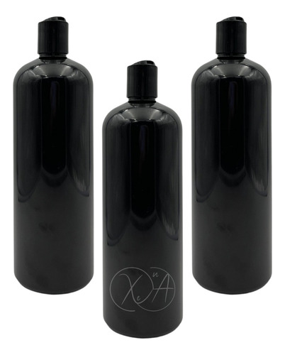 Envases Plasticos Negro 1 Litro Botella Tapa Disc Top X 50