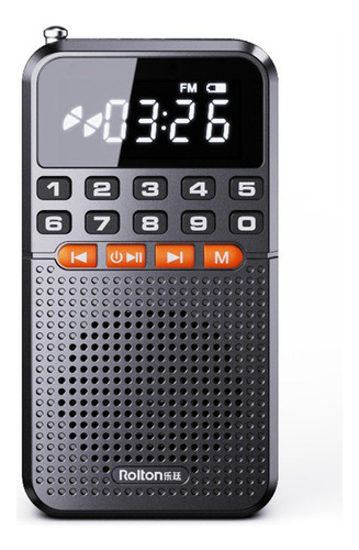 Para Radio Fm Portátil Recargable Negra Con Bluetooth,