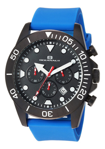 Reloj Hombre Oceanaut Oc1313 Cuarzo Pulso Azul En Silicona
