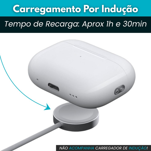 Fone Tws Kimaster 5.3 Branco Sem Fio Com Case Magnético