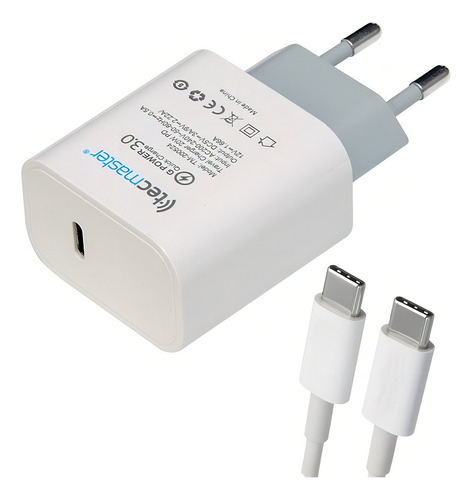 Cargador Usb C Con Cable Usb C 20w Certificación Sec