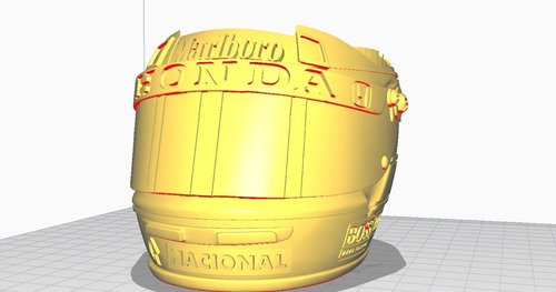Mate Casco Ayrton Senna Archivo Stl Para Impresora 3d